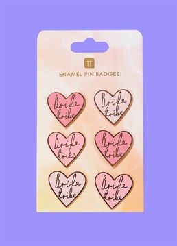 <p><span>Organising a hen party? Don&rsquo;t forget about the little details! Assemble the &lsquo;Bride Tribe&rsquo; and if you don&rsquo;t fancy wearing sashes, why not go for a slightly classier option with these heart-shaped pin badges in various shades of pink. Not only will they clearly show the bride who her tribe is but they&rsquo;ll be a wonderful keepsake for after the celebration.</span><span> </span></p><p><span>Each pack contains 6 x enamel pin badges.</span><span> </span></p>